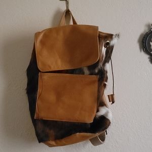Cowhide Leather Canoe drawstring bag